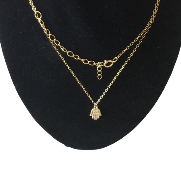 new Pave CZ Cubic Zirconia Hamsa Necklace ❃ 14KT Gold Plated Sterling Silver ❃ - Picture 10 of 15